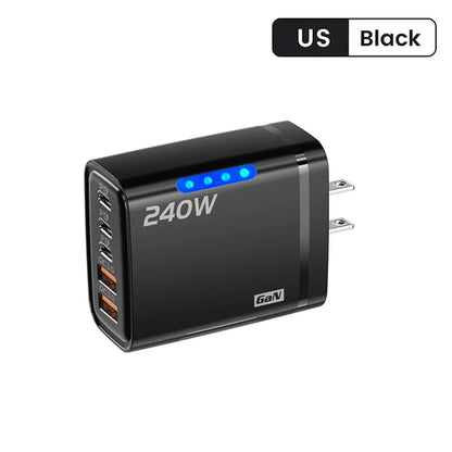 5-in-1 GaN 240W Fast Charger — 3 USB-C + 2 USB-A | Zovelo