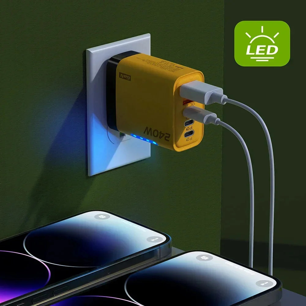5-in-1 GaN 240W Fast Charger — 3 USB-C + 2 USB-A | Zovelo