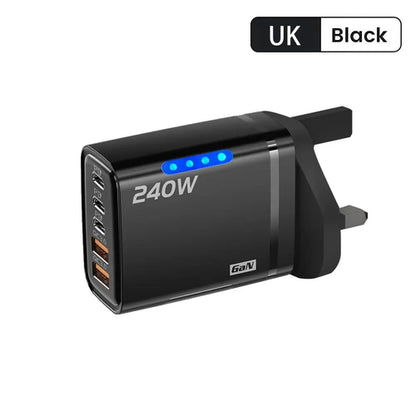 5-in-1 GaN 240W Fast Charger — 3 USB-C + 2 USB-A | Zovelo