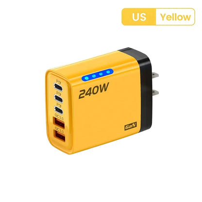 5-in-1 GaN 240W Fast Charger — 3 USB-C + 2 USB-A | Zovelo